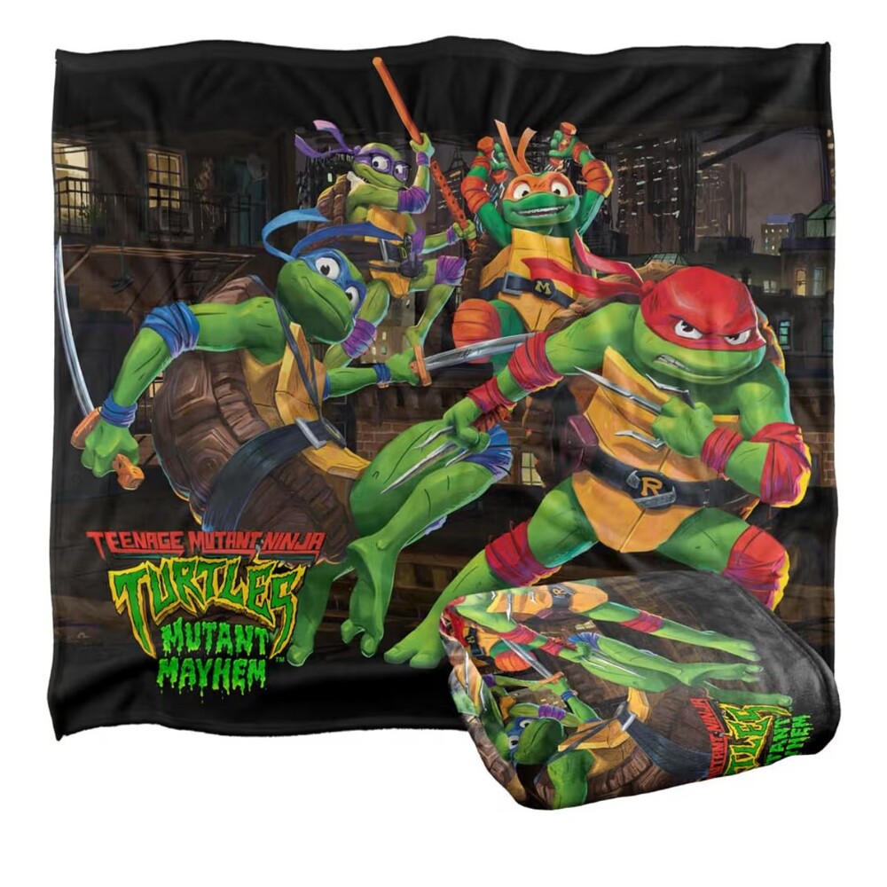Teenage Mutant Ninja Turtles Mayhem Blanket, 50"x60" Nightly Rooftop New